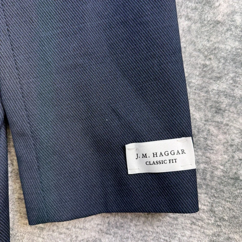 NEW JM Haggar Blazer Suit Jacket Mens 50R Navy Blue Classic Fit Stretch Wedding